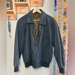Vintage Blue Suede Jacket